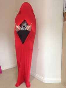 My other half in the DIY Body Sock Tutorial